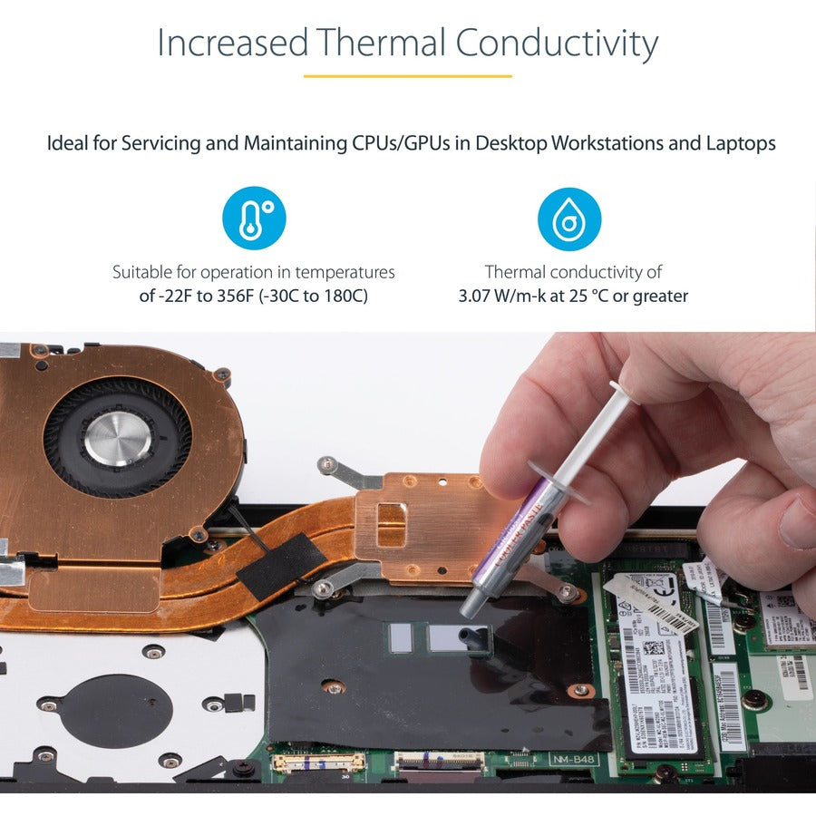 Pasta térmica StarTech.com, compuesto disipador de calor de óxido metálico de 1,5 g, jeringas resellables, pasta para CPU