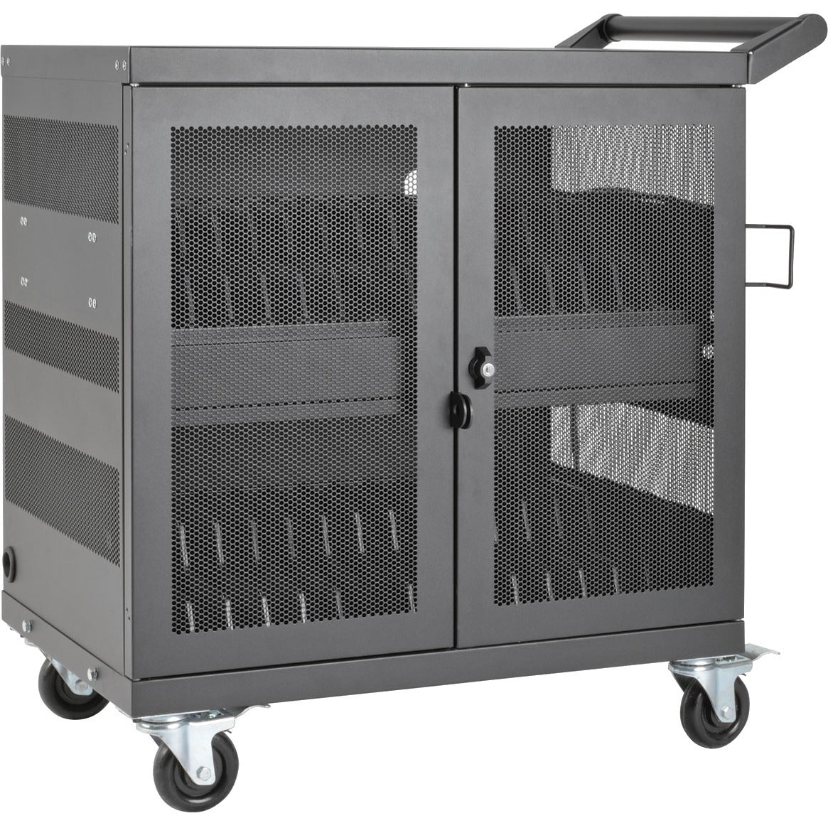 Eaton Tripp Lite Series Multi-Device Charging Cart, 32 USB Ports, iPad and Android Tablets, Wall-Mount Option, Black