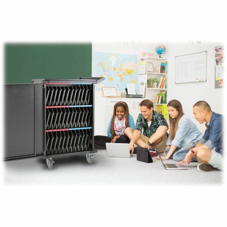 Eaton Tripp Lite Series 36-Device AC Mobile Charging Cart - Laptops and Chromebooks, 120V, NEMA 5-15P, 10 ft. (3.1 m) Cord, Black