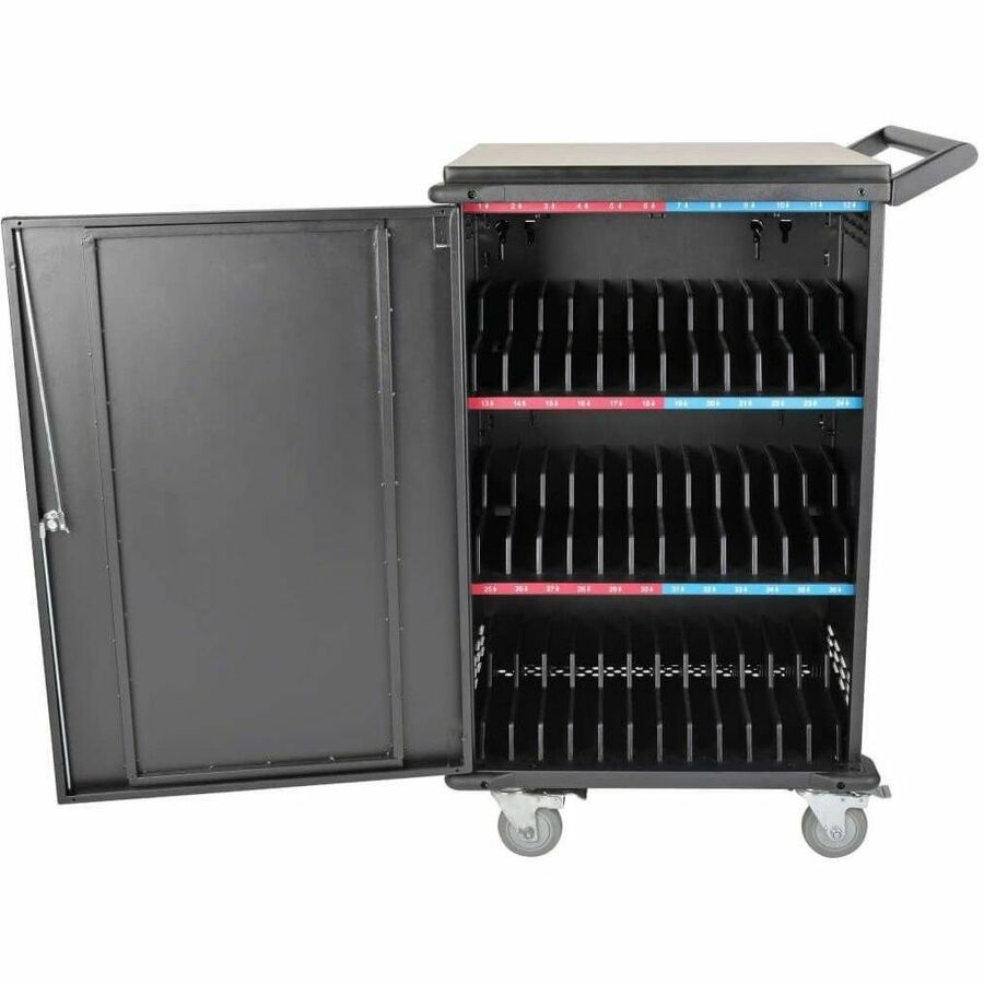 Eaton Tripp Lite Series 36-Device AC Mobile Charging Cart - Laptops and Chromebooks, 120V, NEMA 5-15P, 10 ft. (3.1 m) Cord, Black