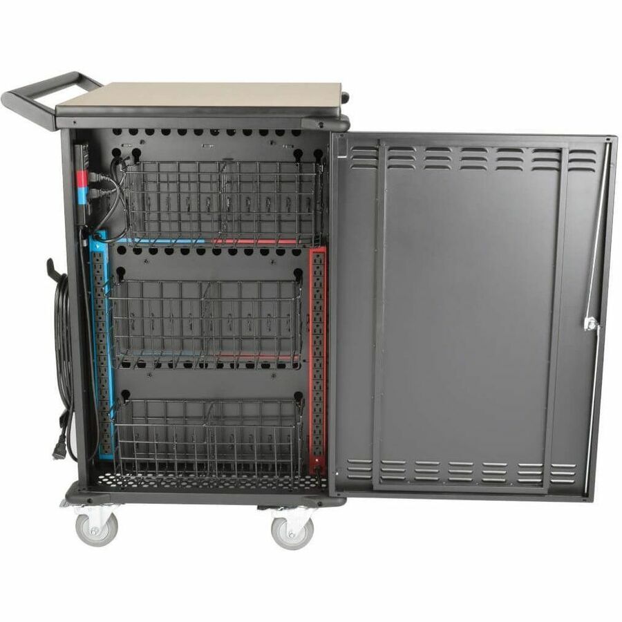 Eaton Tripp Lite Series 36-Device AC Mobile Charging Cart - Laptops and Chromebooks, 120V, NEMA 5-15P, 10 ft. (3.1 m) Cord, Black