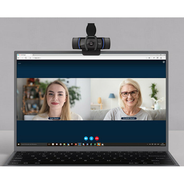 Logitech C920S Full HD Pro Webcam, 1080p/30fps Video Calling, Clear Stereo Audio, Light Correction, Privacy Shutter
