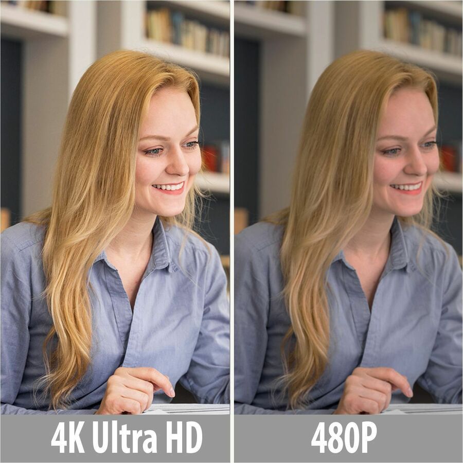Adesso CyberTrack H6 4K Ultra HD Webcam - 8 Megapixel - 30 fps - USB 2.0 - Fixed Focus - Tripod mount - Privacy shutter