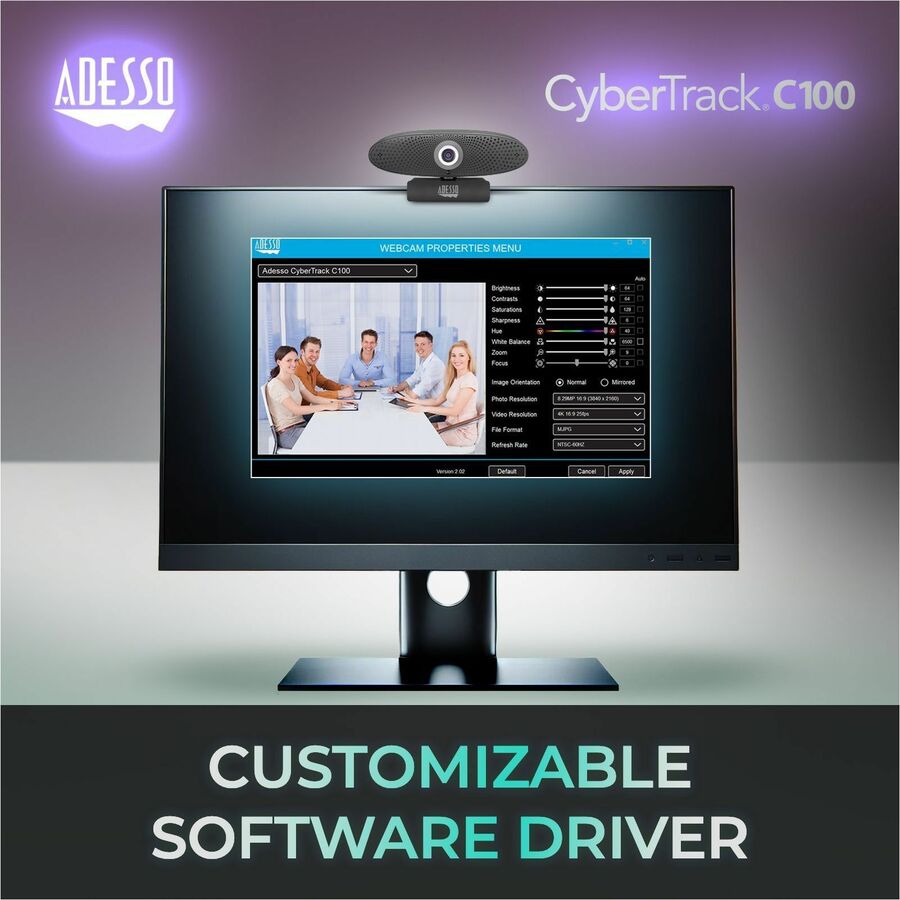 Adesso CyberTrack C100 Webcam - 8 Megapixel - 30 fps - USB 2.0
