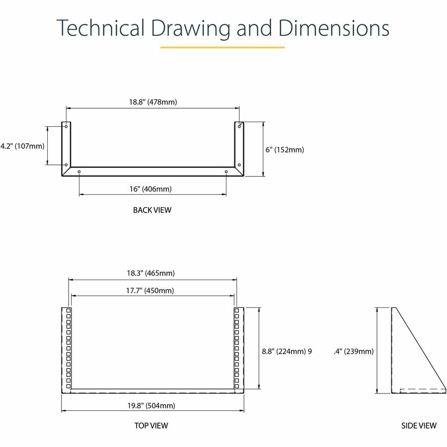 StarTech.com 5U Vertical Wall Mount Rack, 19