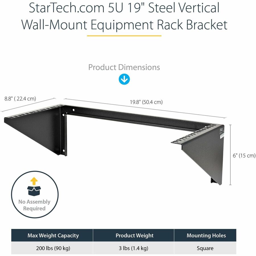 StarTech.com 5U Vertical Wall Mount Rack, 19