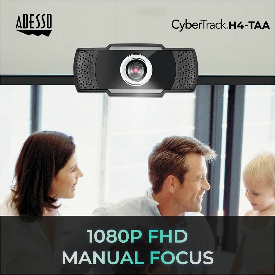 Adesso 1080P HD USB Webcam with Built-in Microphone TAA Compliant