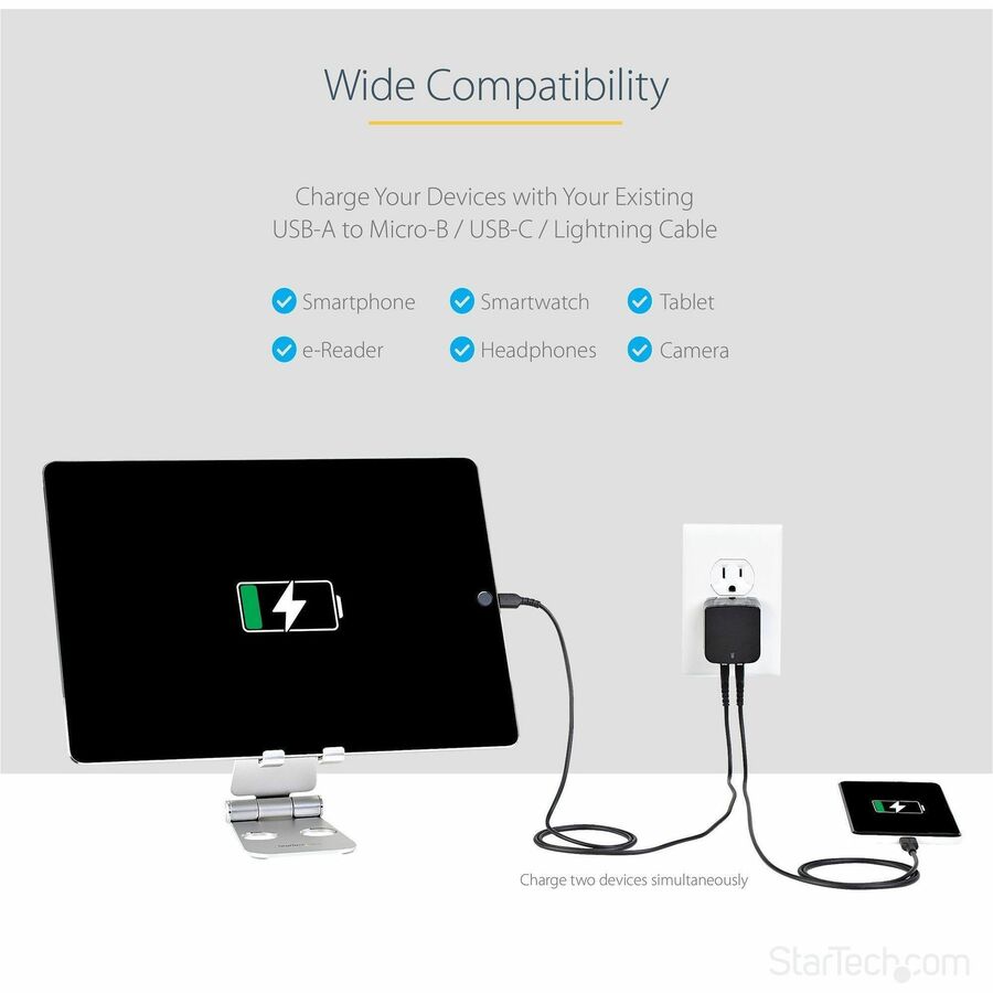 2 Port USB Wall Charger - 17W