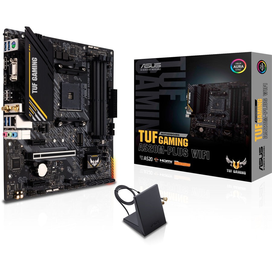 TUF GAMING A520M-PLUS WIFI Gaming Desktop Motherboard - AMD A520 Chipset - Socket AM4 - Micro ATX