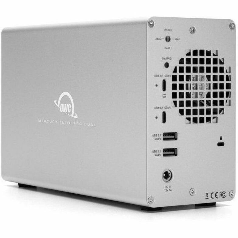OWC 4TB Mercury Elite Pro Dual With 3-Port Hub USB (10Gb/s) External RAID Storage Solution