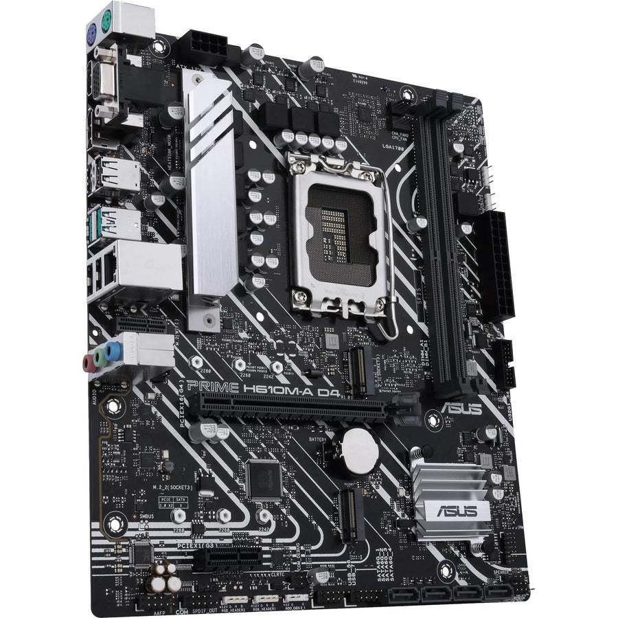 Asus Prime H610M-A D4-CSM Desktop Motherboard - Intel H610 Chipset - Socket LGA-1700 - Micro ATX