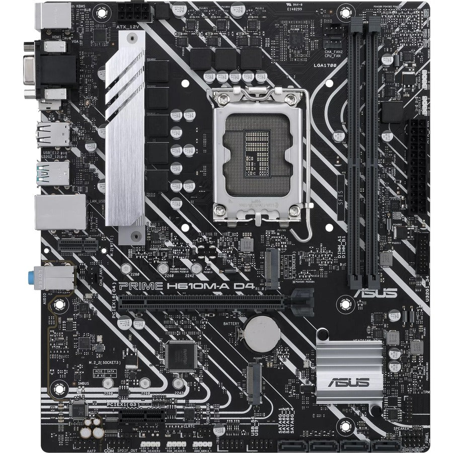 Asus Prime H610M-A D4-CSM Desktop Motherboard - Intel H610 Chipset - Socket LGA-1700 - Micro ATX