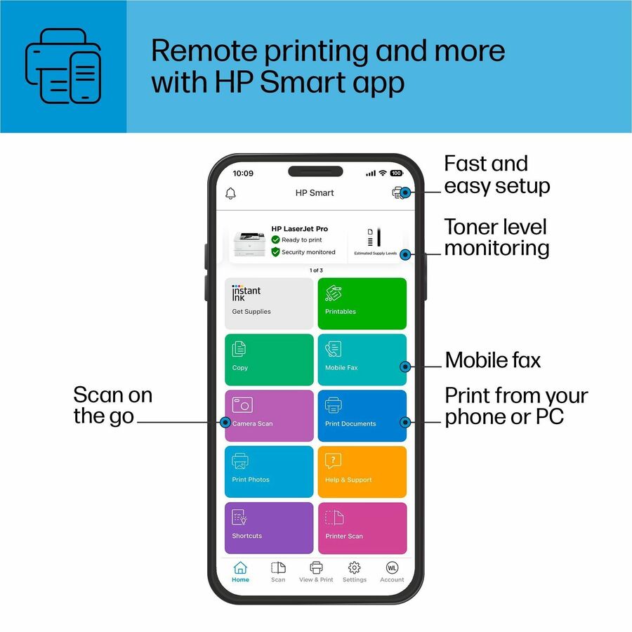 Impresora láser monocromática HP LaserJet Pro 4001 4001dn con cable de escritorio