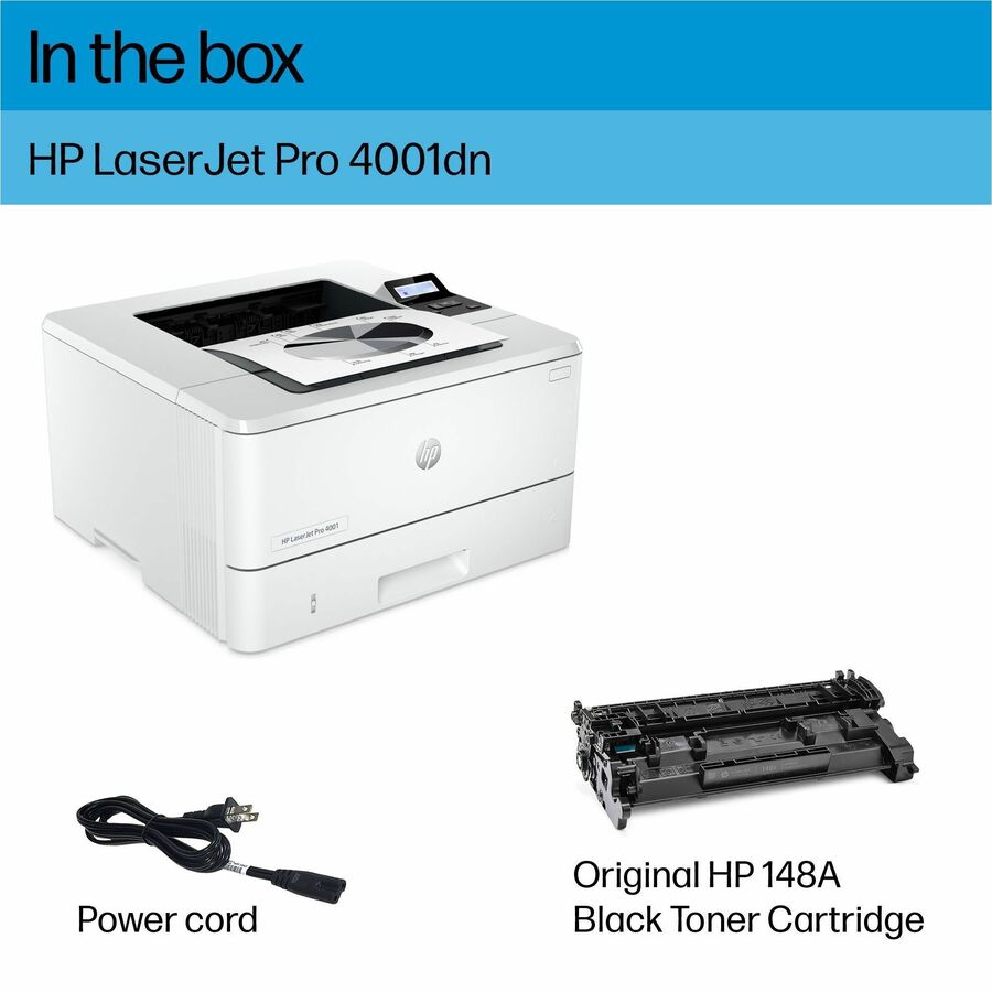Impresora láser monocromática HP LaserJet Pro 4001 4001dn con cable de escritorio