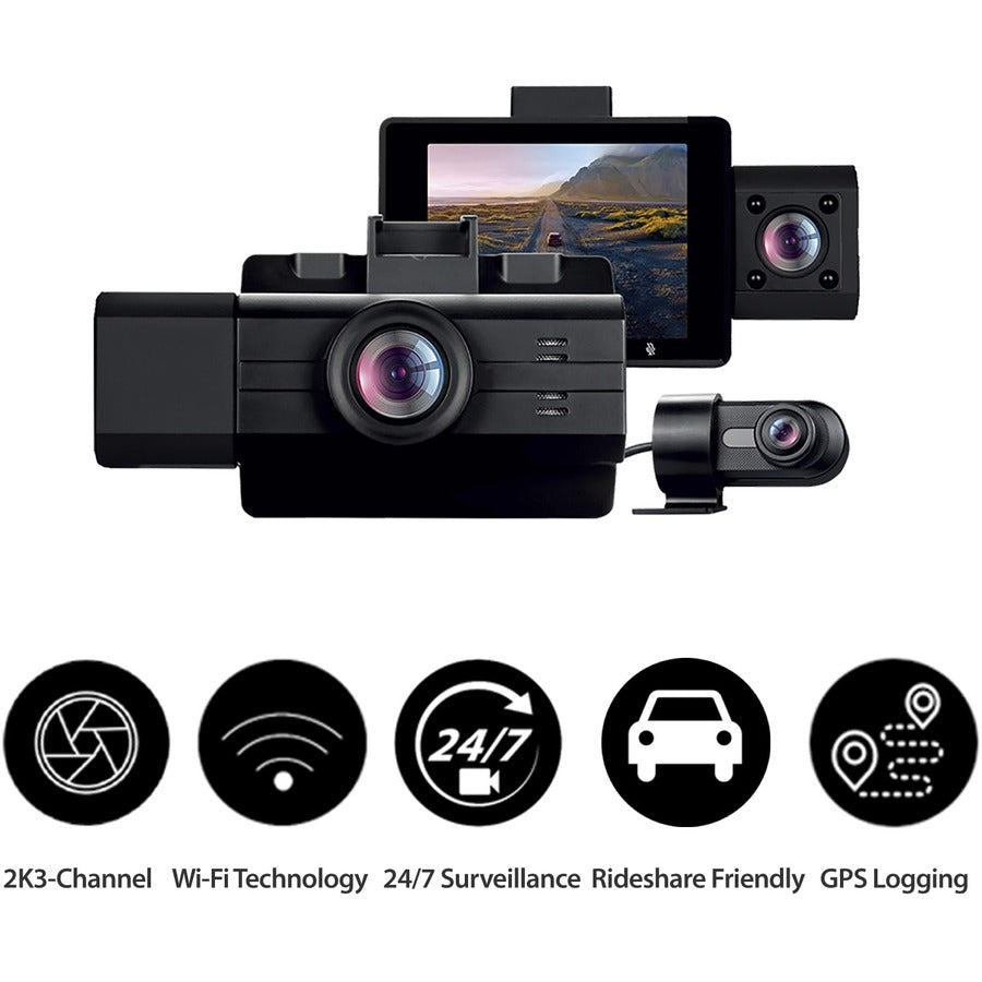 myGEKOgear by Adesso Scout Pro 2K 3-Channel Dash Cam