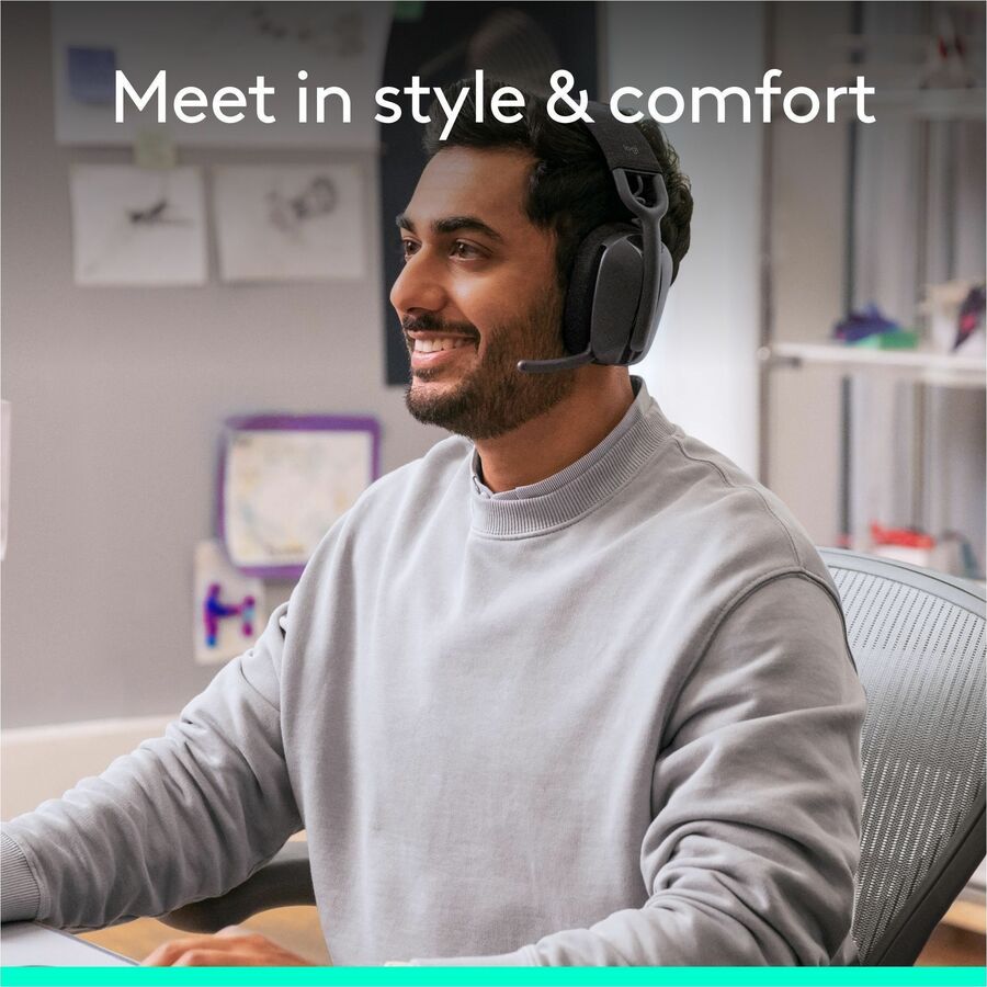 Logitech Zone Vibe Wireless Bluetooth® headphones with USB receiver and noise-canceling mic