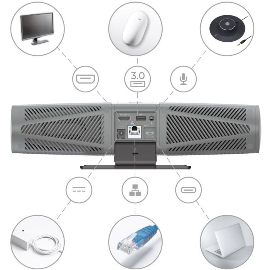 AVerMedia Mingle Bar Webcam - 30 fps - USB 3.2 (Gen 1) Type C. TAA and NDAA Compliant