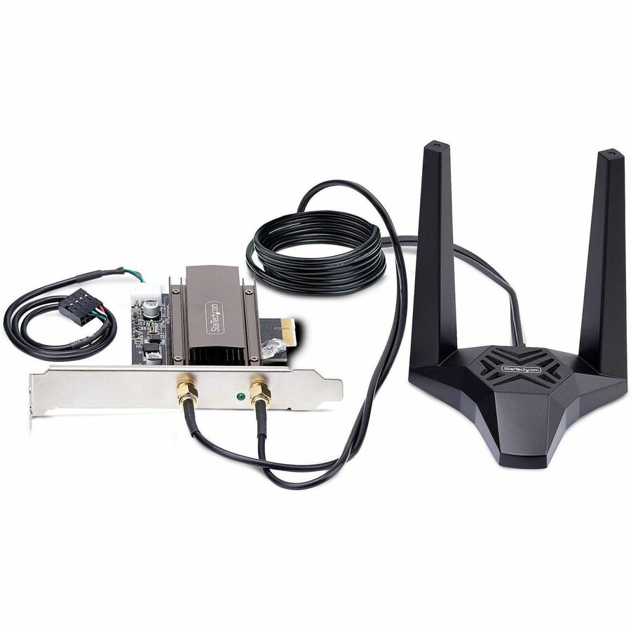 StarTech.com Wi-Fi 6E PCIe Network Card, Bluetooth 5.3, Magnetic Antenna Base, Tri-Band 802.11ax, AX5400 WiFi NIC, Windows/Linux