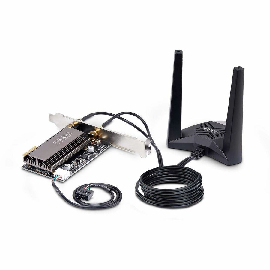 StarTech.com Wi-Fi 6E PCIe Network Card, Bluetooth 5.3, Magnetic Antenna Base, Tri-Band 802.11ax, AX5400 WiFi NIC, Windows/Linux
