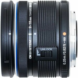 Om System M. ZUIKO DIGITAL - 9 mm to 18 mm - f/4 - f/22 - Super Wide Angle Varifocal Lens