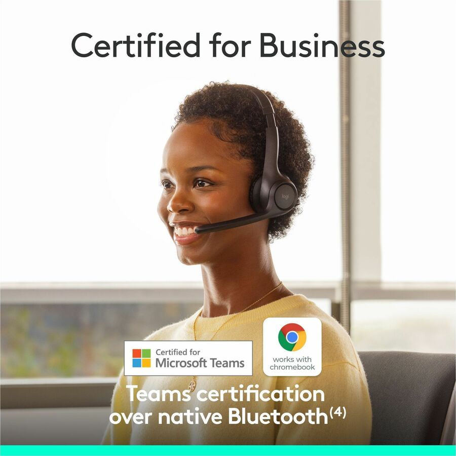 Logitech Zone 305 for Business, Wireless Bluetooth Headset With Microphone, Native Bluetooth, for Microsoft Teams, Black
