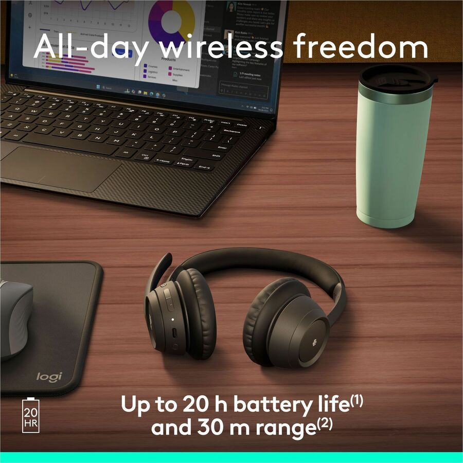 Logitech Zone 305 for Business, Wireless Bluetooth Headset With Microphone, Native Bluetooth, for Microsoft Teams, Black