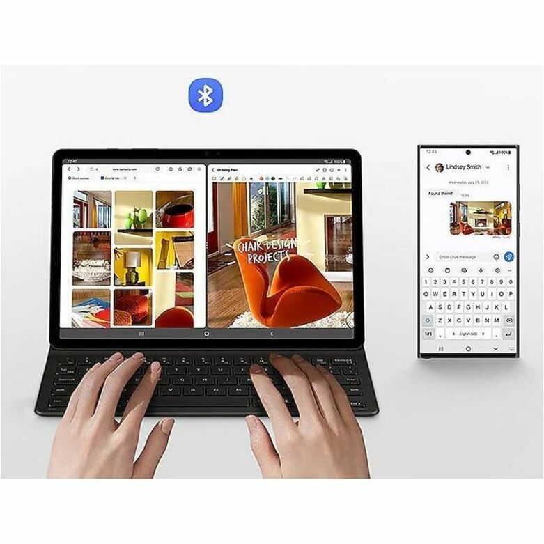 Samsung Book Cover Keyboard/Cover Case (Book Fold) Samsung Galaxy Tab S9, Galaxy Tab S9 FE Tablet - Black