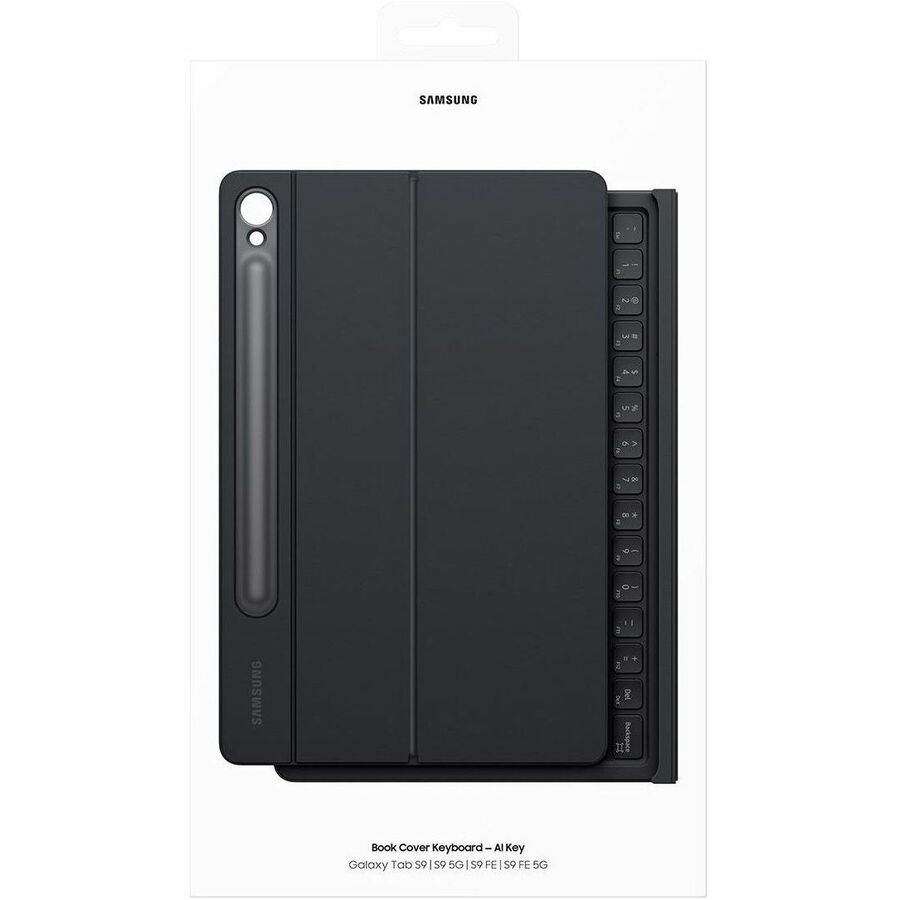 Samsung Book Cover Keyboard/Cover Case (Book Fold) Samsung Galaxy Tab S9, Galaxy Tab S9 FE Tablet - Black