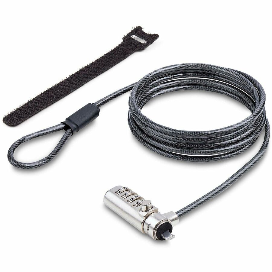 StarTech.com Slim Lock K-Slot Compatible, 6.6ft (2m) Combination Locking Cable, Desk Anti-Theft Security For Laptop/Notebook Computer
