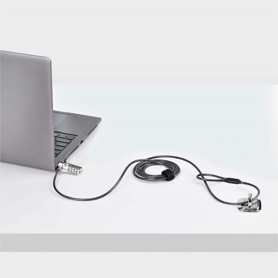 StarTech.com Slim Lock K-Slot Compatible, 6.6ft (2m) Combination Locking Cable, Desk Anti-Theft Security For Laptop/Notebook Computer