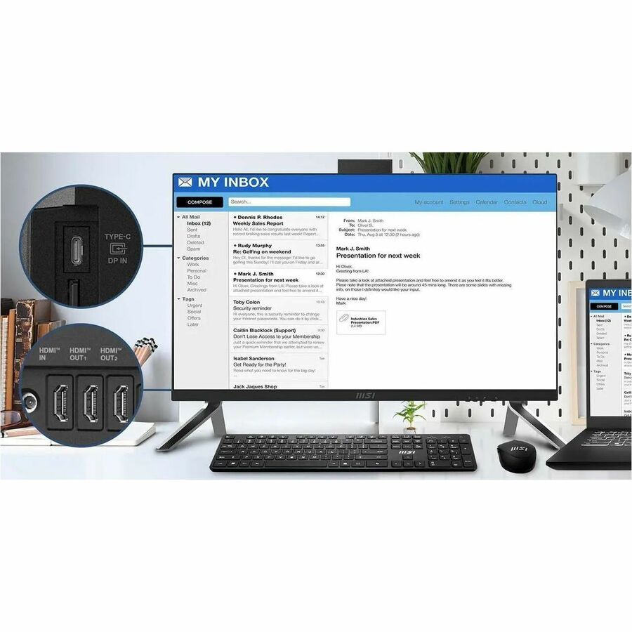 MSI Modern AM273Q AI MODERN AM273Q AI 1UM-037US All-in-One Computer - Intel Core Ultra 7 155H - 32 GB - 1 TB PCI Express NVMe SSD - 27