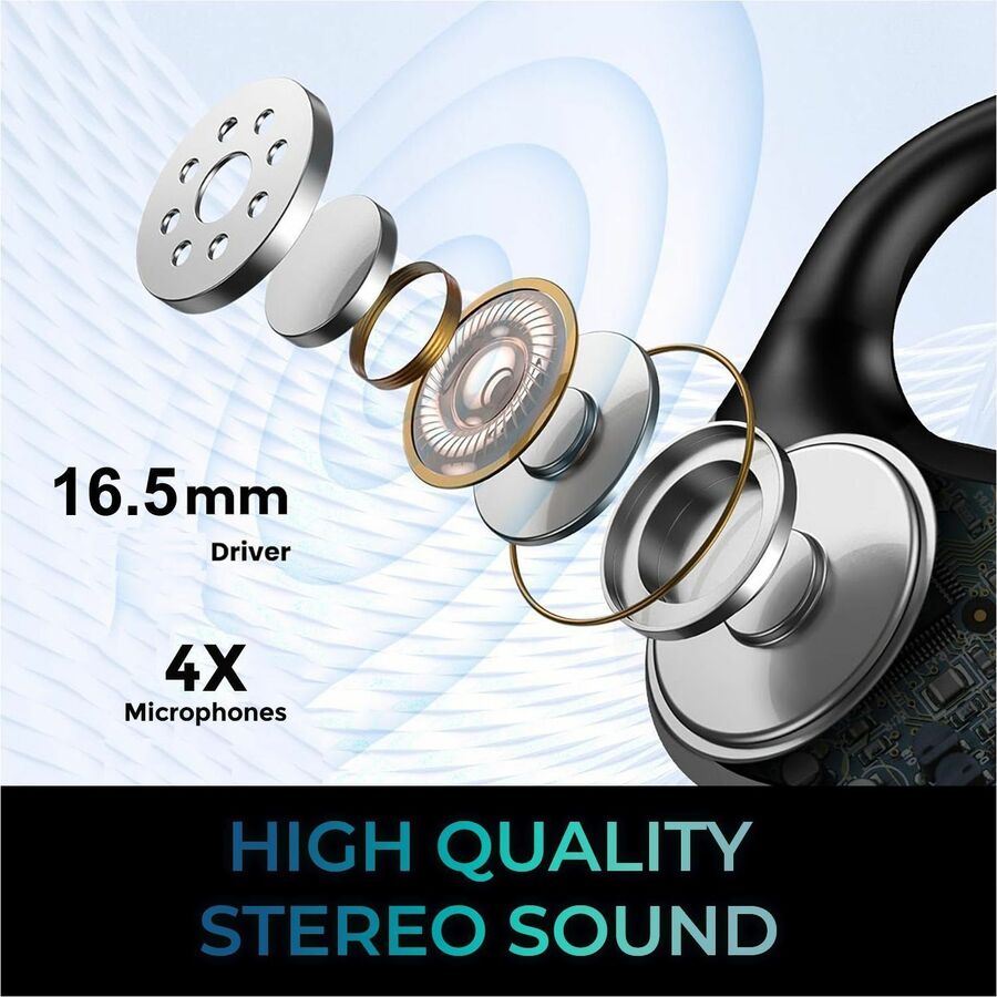 Adesso XTREAM T6 Open-Ear Bluetooth Earbuds with Touch Screen Charging Case