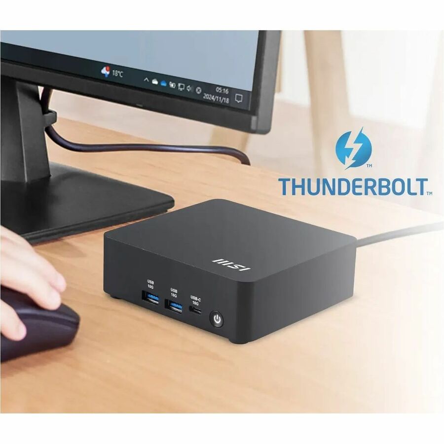 MSI Cubi NUC AI 1UMG-023BUS Barebone NUC Desktop Computer - Intel Core Ultra 7 155H - Mini PC - Black