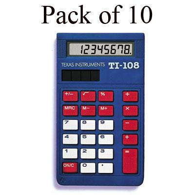 Texas Instruments TI-108 Teacher Kit TI-108TK 8-Digit Desktop Calculator Blue TI108TK