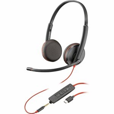 Poly Blackwire C3225 Corded Stereo USB-C Binaural Headset (Bulk)