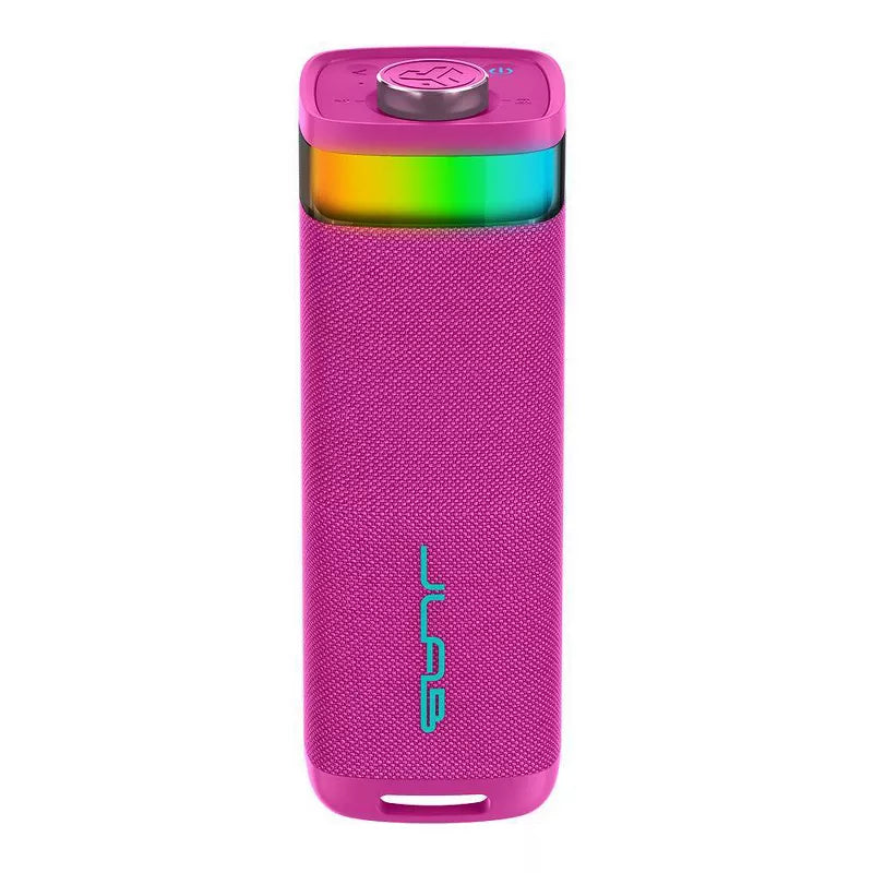 JLab Party Portable Speaker - Pink: Dual Pairing, Waterproof Bluetooth, LED Light - Pink
