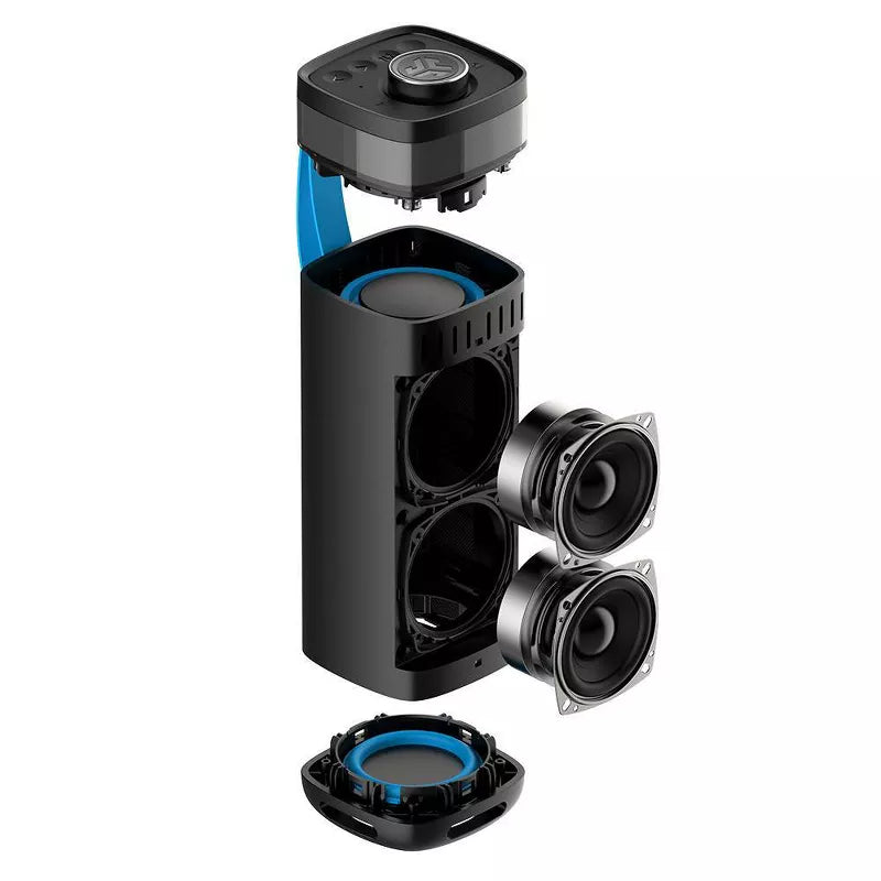 JLab JBuds Party Portable Speaker - Black: Waterproof, Bluetooth, LED Light, USB-C Charging