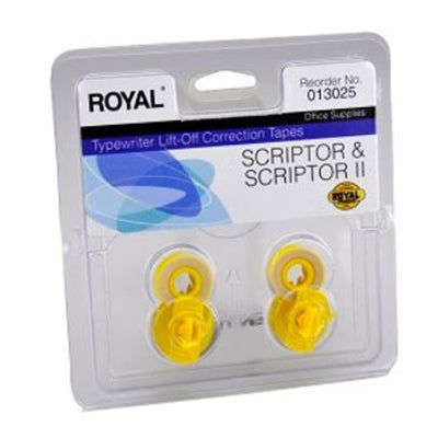 Black Correctable Typewriter Ribbon. Fits Royal Scriptor and Scriptor 2 models.