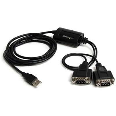 Adaptador USB a serie StarTech.com - 2 puertos - Retención de puerto COM - FTDI - Cable adaptador USB a RS232 - Convertidor USB a serie