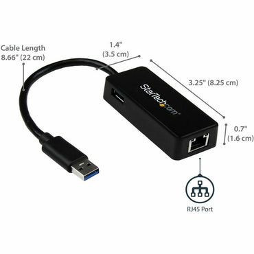Tarjeta de red Gigabit USB 3.0 negra