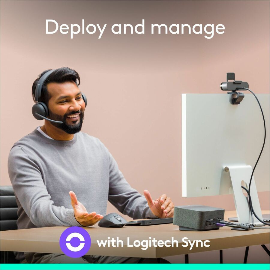 Logitech Brio 4K Webcam for Business, biometrics login with Windows Hello, auto-light correction, noise-canceling, Works with Microsoft Teams, Zoom, Google Meet, PC/Mac
