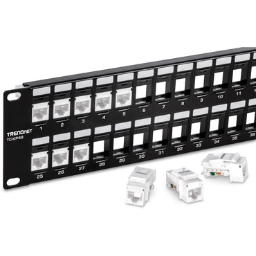 Panel Keystone en blanco de 48 puertos