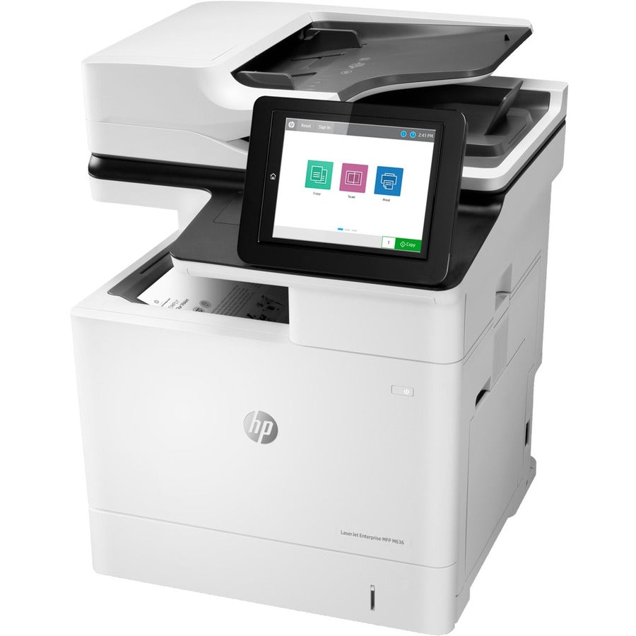 HP LaserJet M636fh Laser Multifunction Printer-Monochrome-Copier/Fax/Scanner-75 ppm Mono Print-1200x1200 Print-Automatic Duplex Print-300000 Pages Monthly-650 sheets Input-Color Scanner-600