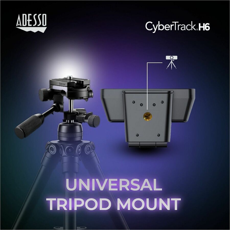 Adesso CyberTrack H6 4K Ultra HD Webcam - 8 Megapixel - 30 fps - USB 2.0 - Fixed Focus - Tripod mount - Privacy shutter