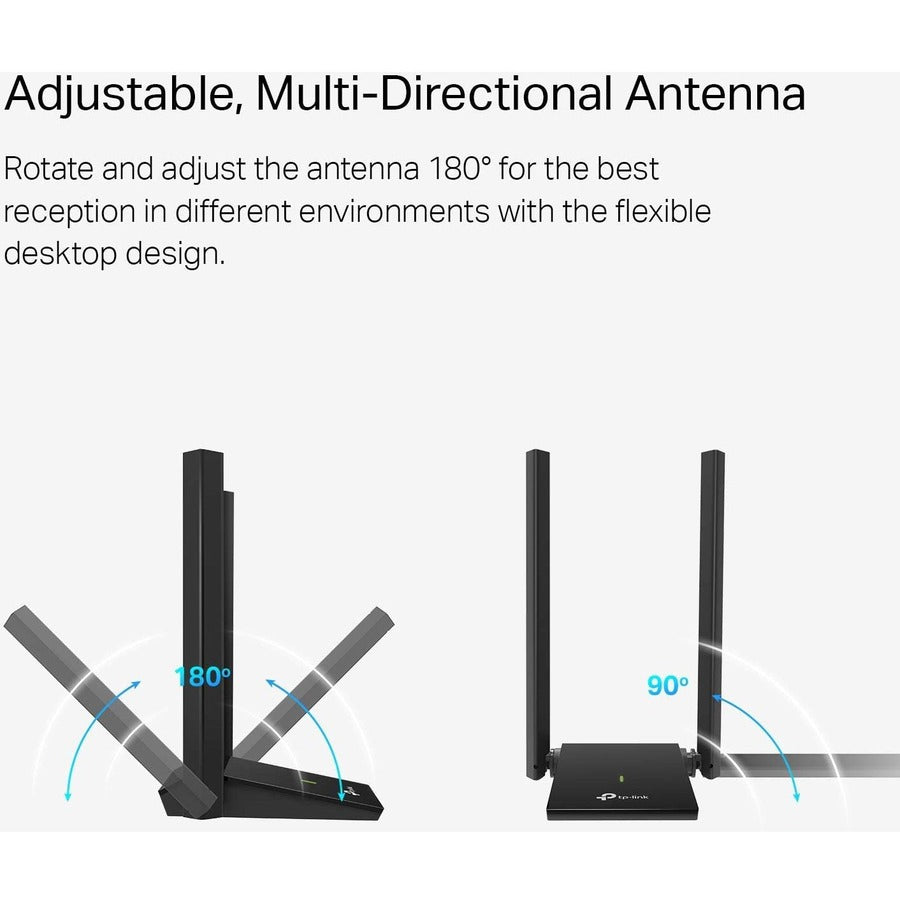 TP-Link Archer T4U Plus - IEEE 802.11ac Dual Band Wi-Fi Adapter for Desktop Computer/Notebook/Wireless Router