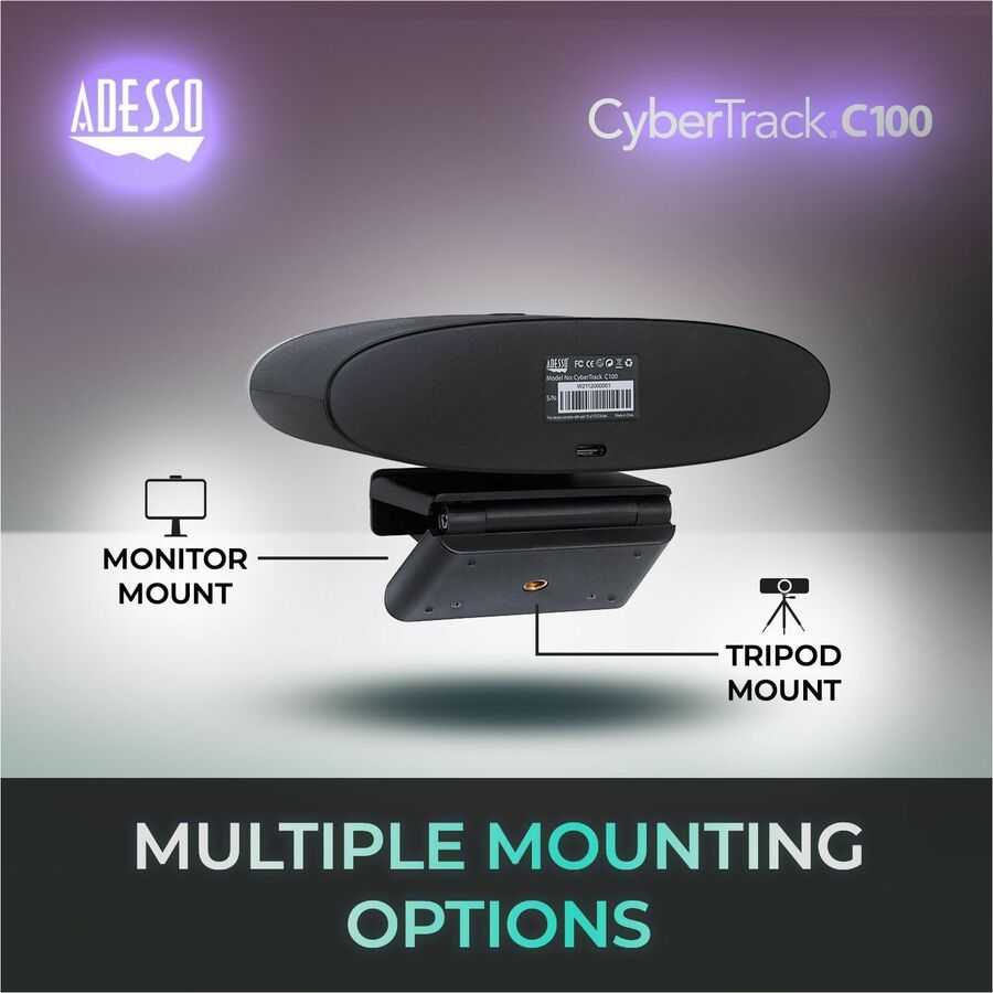 Adesso CyberTrack C100 Webcam - 8 Megapixel - 30 fps - USB 2.0