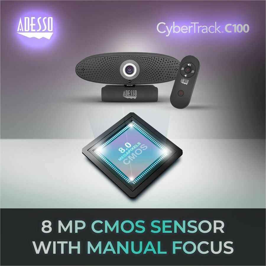 Adesso CyberTrack C100 Webcam - 8 Megapixel - 30 fps - USB 2.0