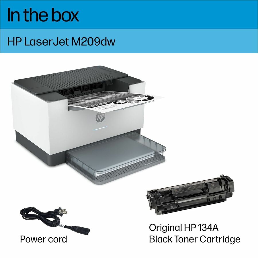 HP LaserJet 200 M209dw Desktop Wireless Laser Printer - Monochrome