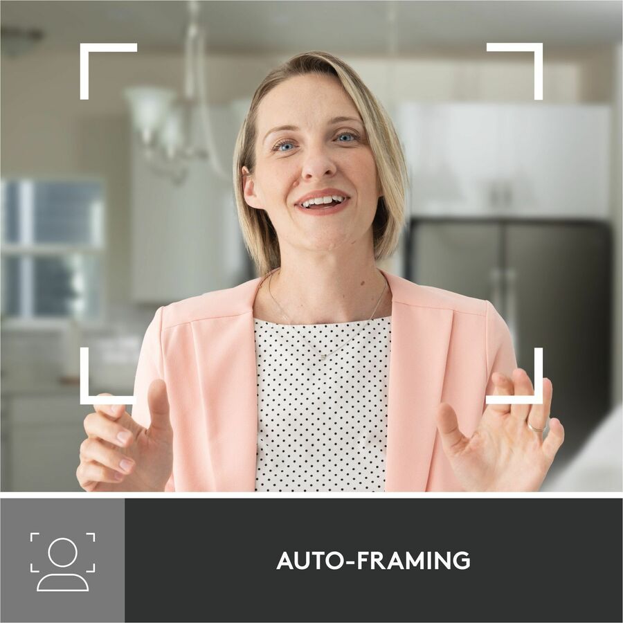 Logitech Brio 500 Full HD webcam, auto framing, noise-reducing mics, privacy shutter, streaming & video calling, Rose