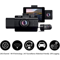 myGEKOgear by Adesso Scout Pro 2K 3-Channel Dash Cam